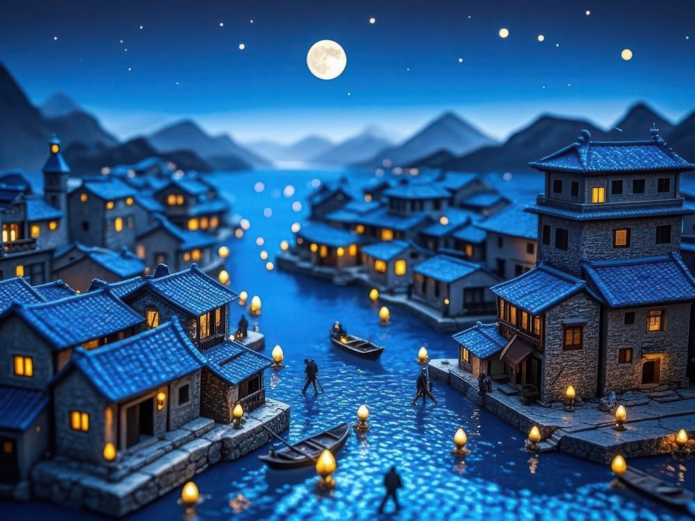 Miniature City At Night