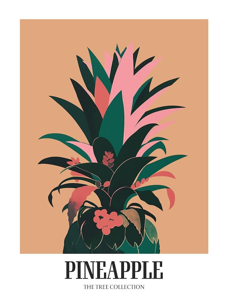 Pineapple Tree Colourful Illustration 3 Poster