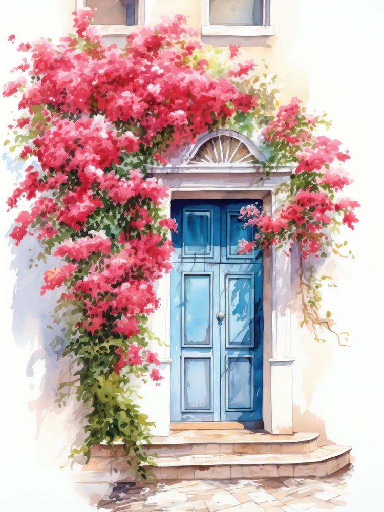 Istanbul, Turkey   Mediterranean Doors Watercolour Painting 2