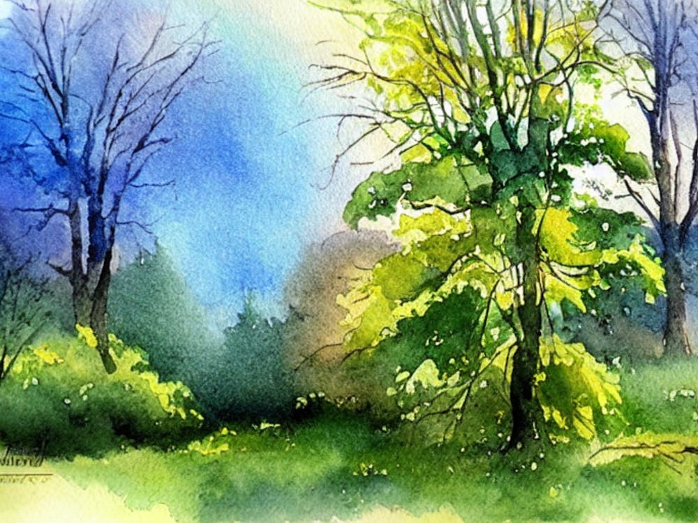 Watercolor Of Trees 5