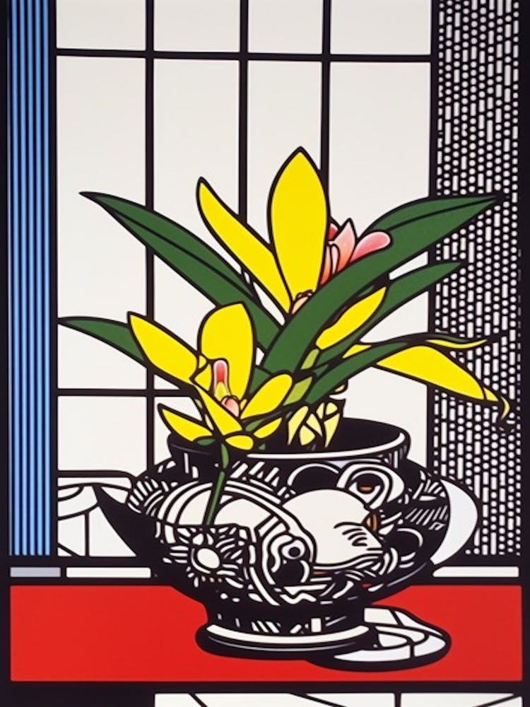 Lotus Flower Still Life  1 Pop Art Style