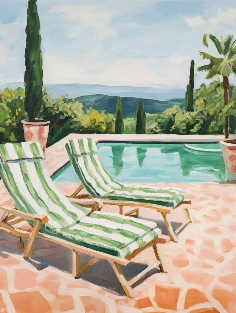 Sun Lounger By The Pool In Ibiza Spain 3