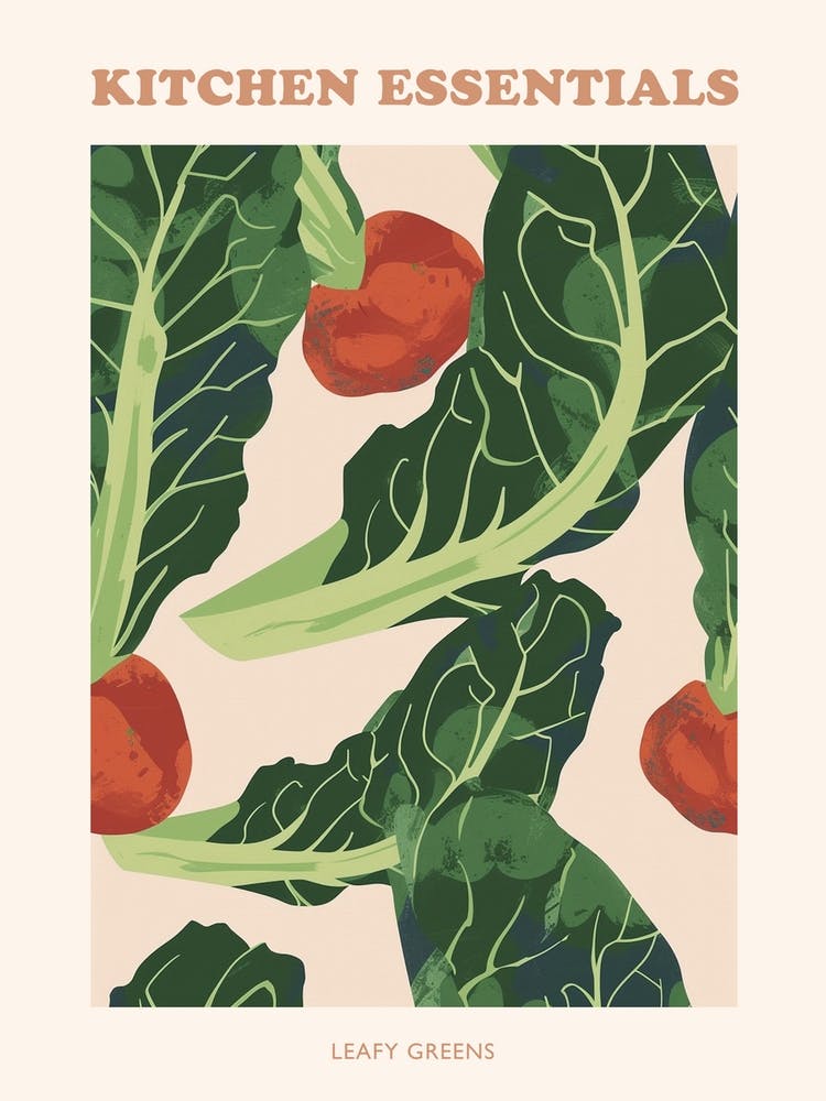Leafy Green Vegetable Pattern Poster