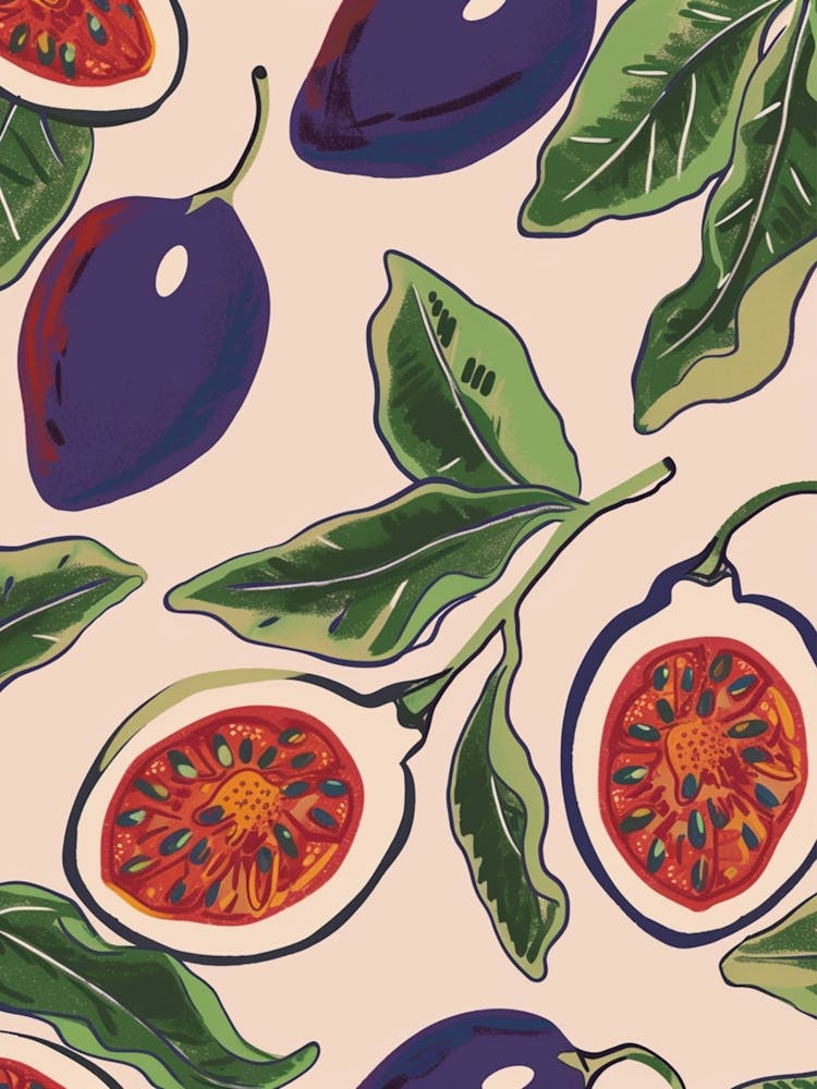 Passionsfrucht Muster Illustration 1