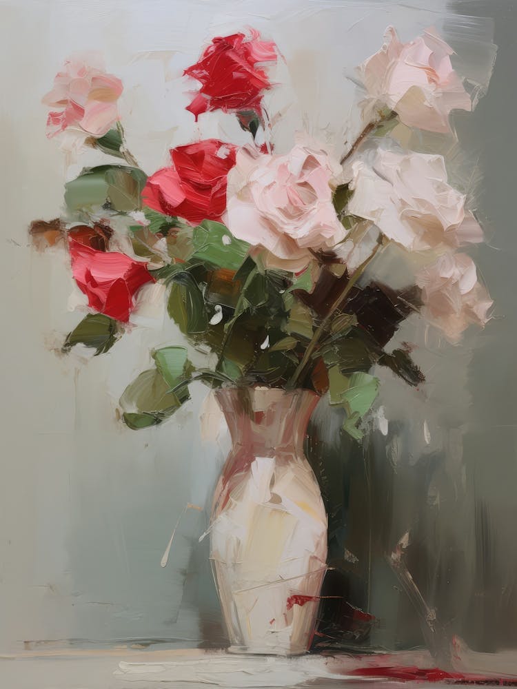 Vintage Rose Oil Painting
