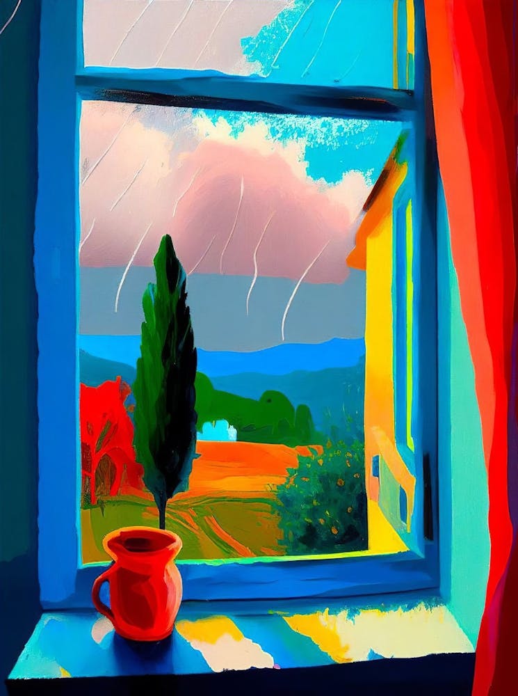 Abstract Sunset Landscape Painting, Abstract Sunset, Abstract Sunset Wall Art,Sky View Framed Canvas, Oil Painting Decor, Living Room Decor