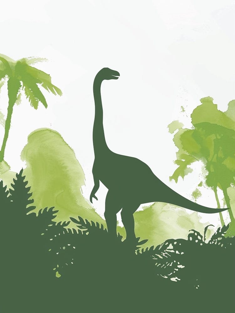 Gallimius Dinosaur Green Silhouette
