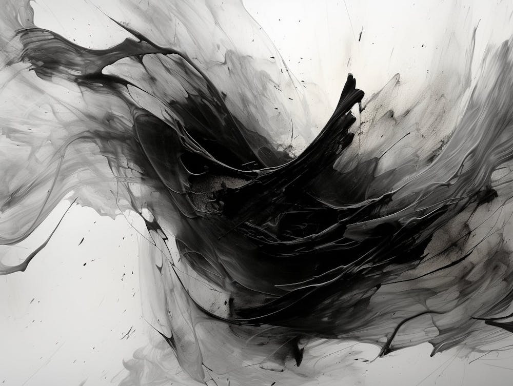 Transcendent Echoes Abstract Black And White 7