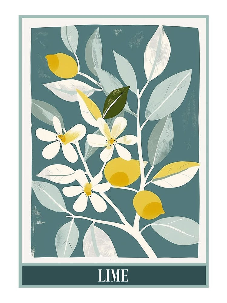 Lime Tree Flat Illustration 1 Poster