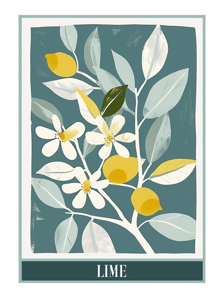 Lime Tree Flat Illustration 1 Poster