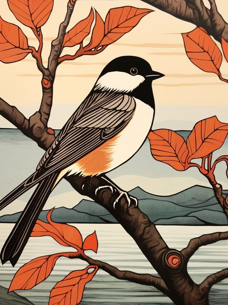 Art Nouveau Birds Poster Common Tern 3