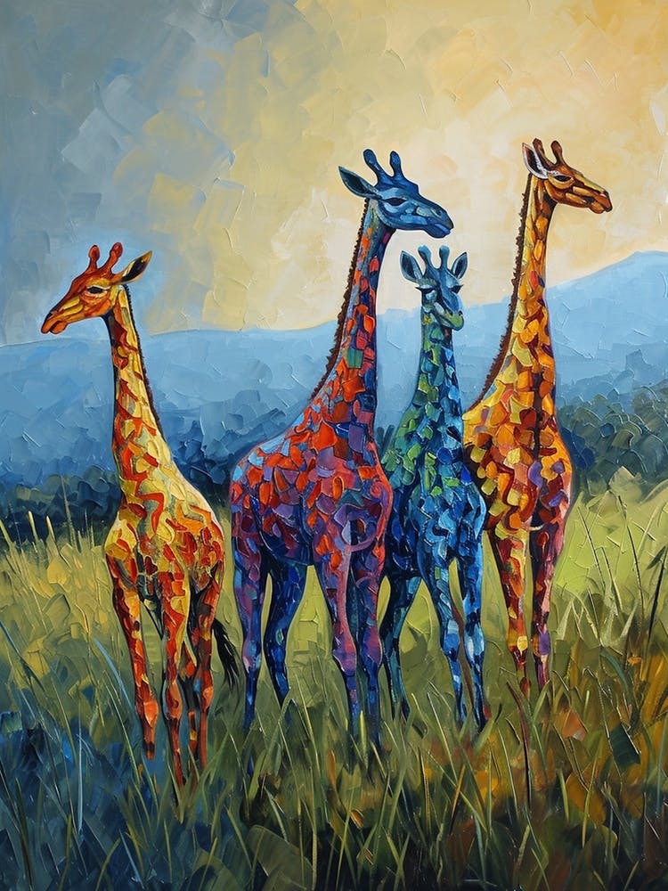 Abstract Geometric Colourful Giraffe 2