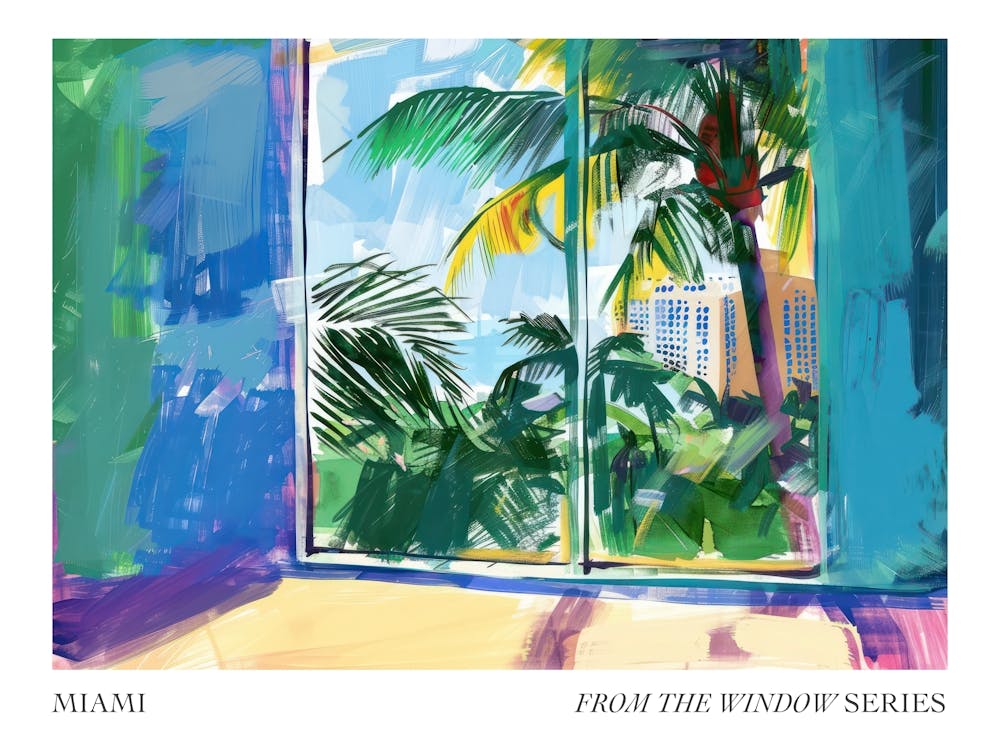 Miami From The Window Series Poster Painting 3