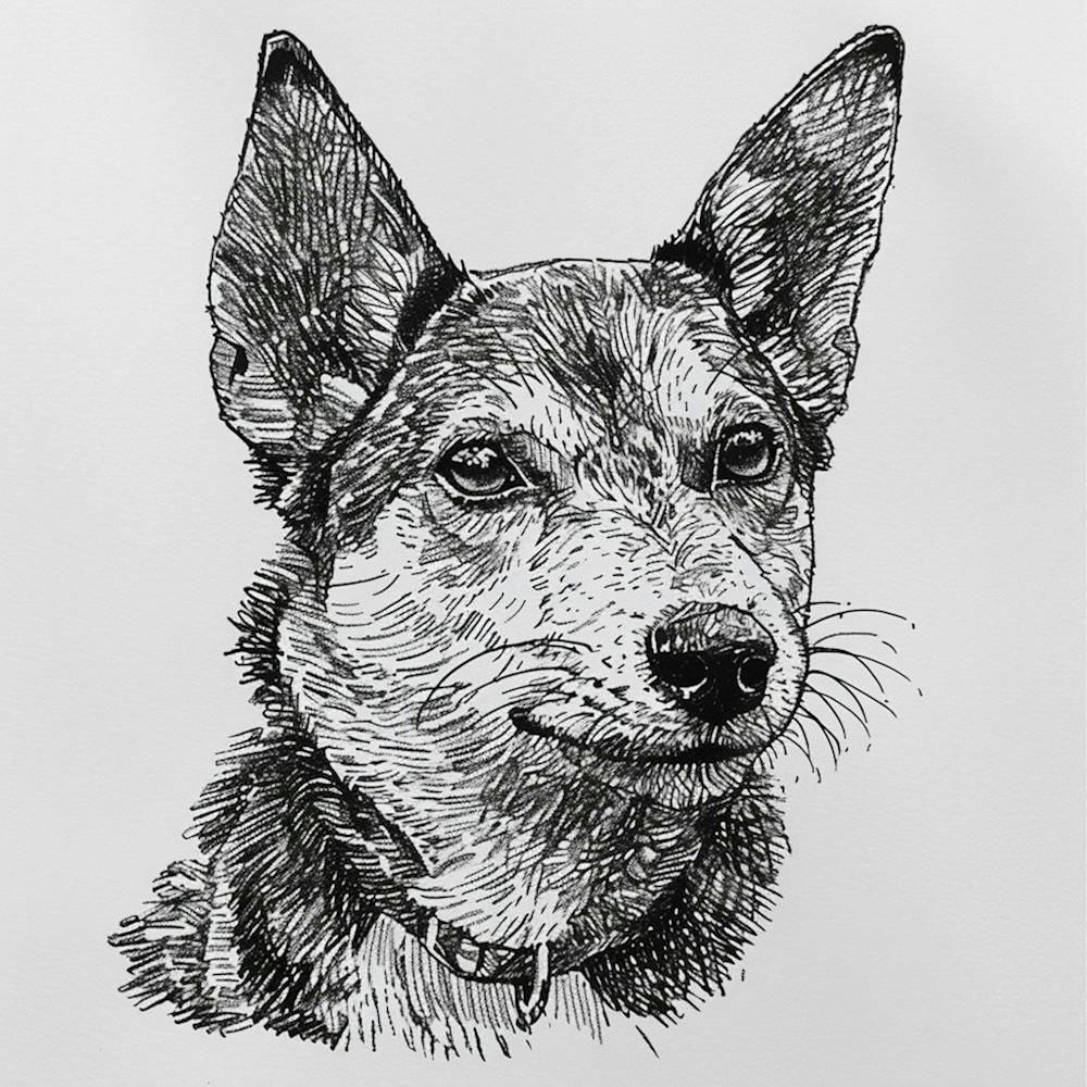 Canaan Dog Line Sketch 4