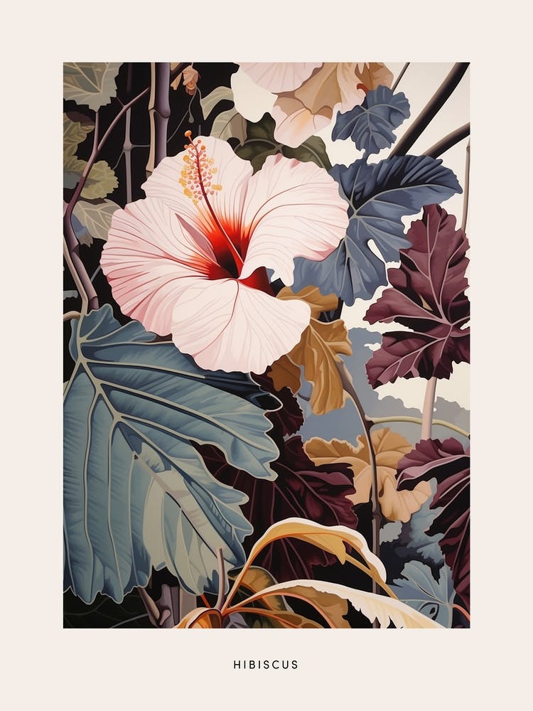 Flower Illustration Hibiscus 4 Poster