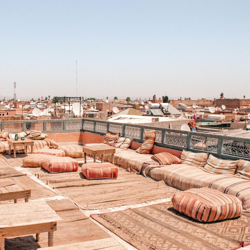 Roof Top View Of Marrakech Morocco