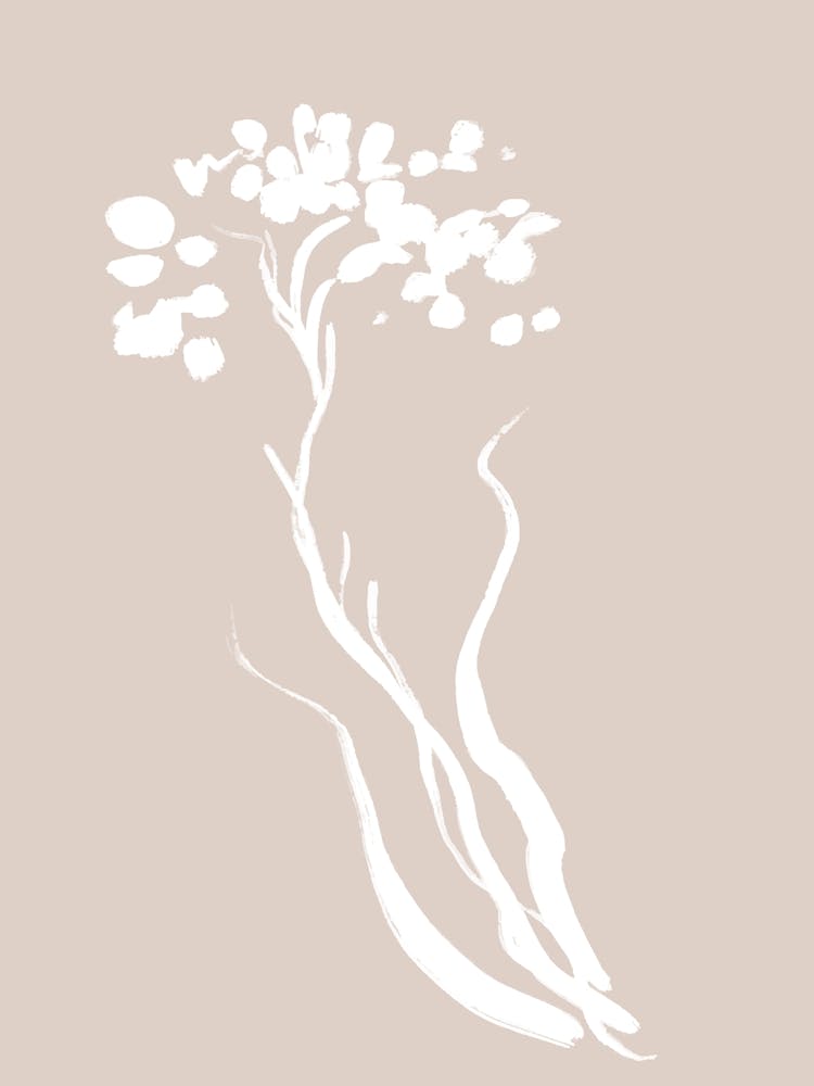 White Flower Scandinavian Abstract