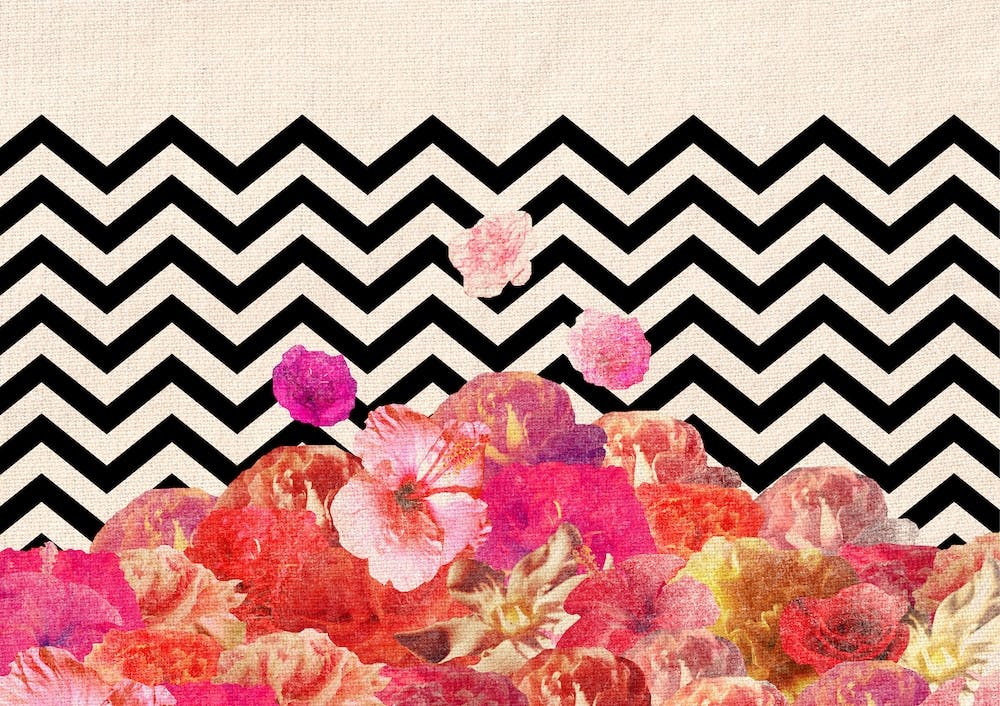 Chevron Flora II - horiz in