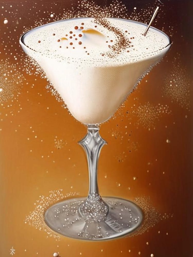 Brandy Alexander Pointillism Cocktail Poster