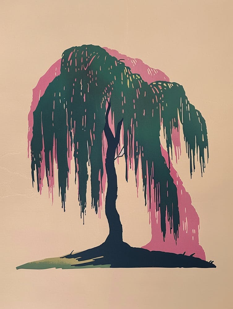 Willow Tree Colourful Illustration 2