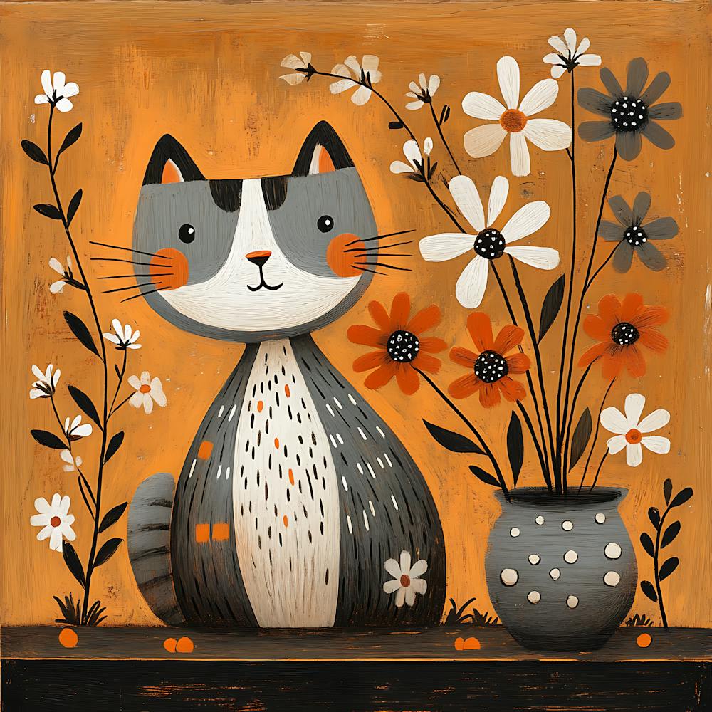 Cat With Flowers 15