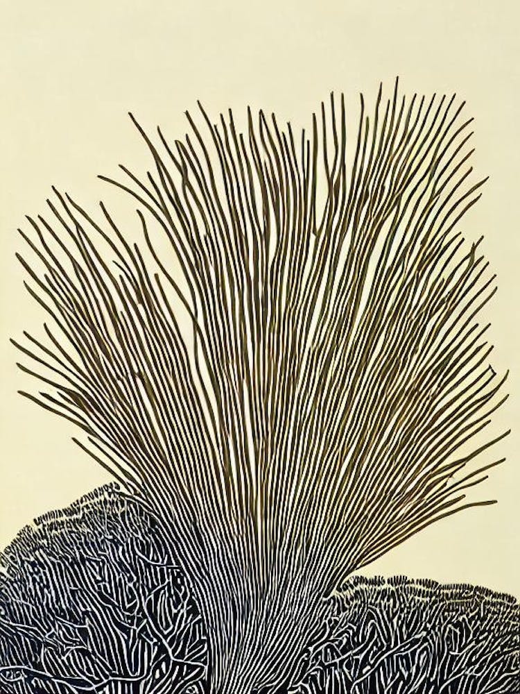 Acropora Digitifera III Linogravure