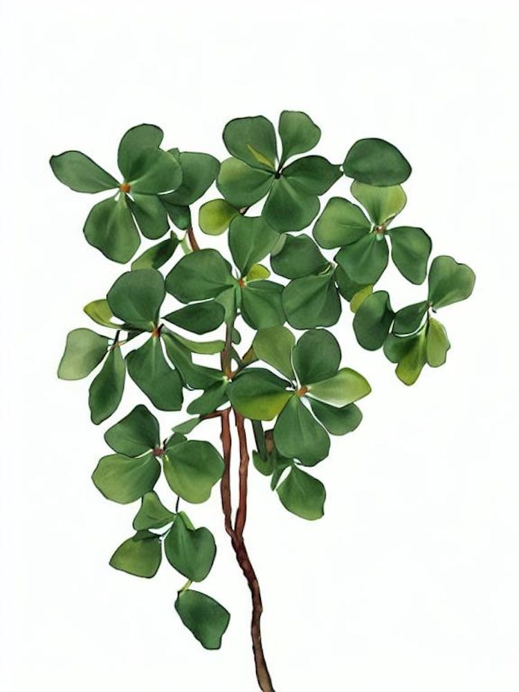 Purple Shamrock (Oxalis Regnellii) Watercolor