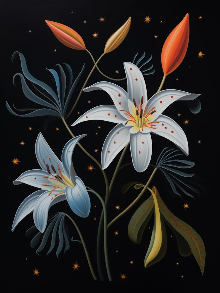 Lily 2 Hilma Af Klint Inspired Flower Illustration