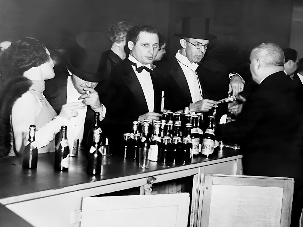 Prohibition, Black and White, Bar Cart Decor, Vintage Old Photo