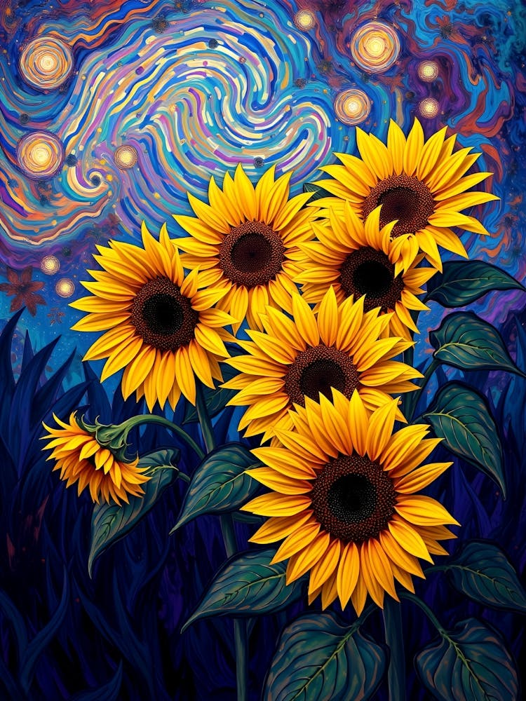 Sunflowers Under The Stars