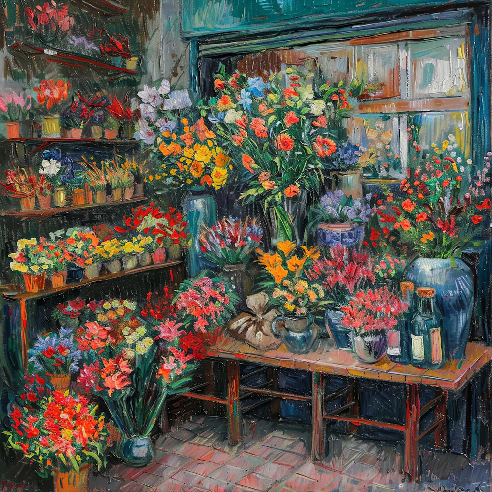 Van Gogh Style The Florist's Corner Series 1