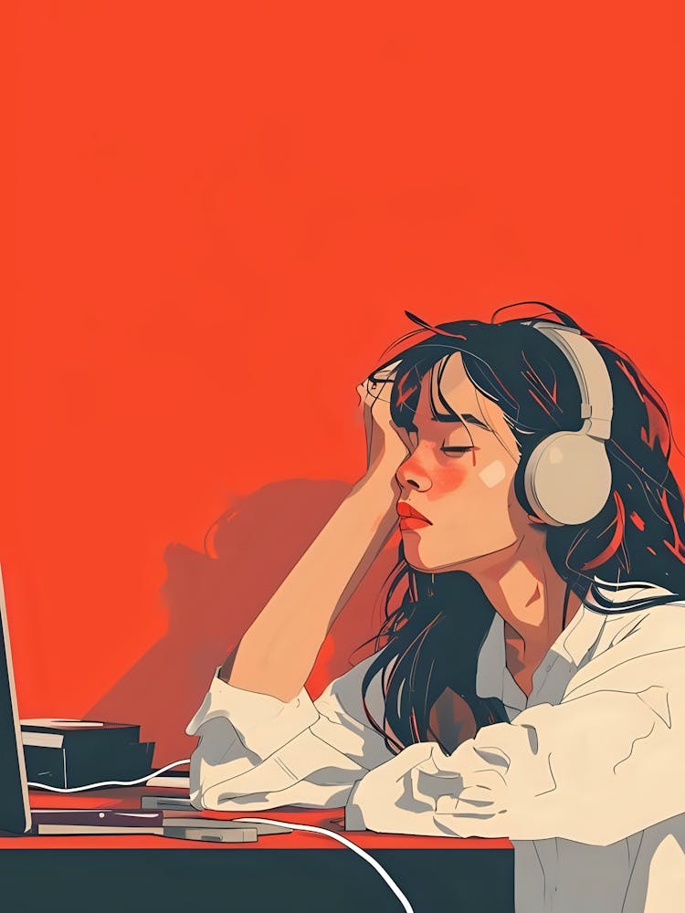 Girl Listening To Music