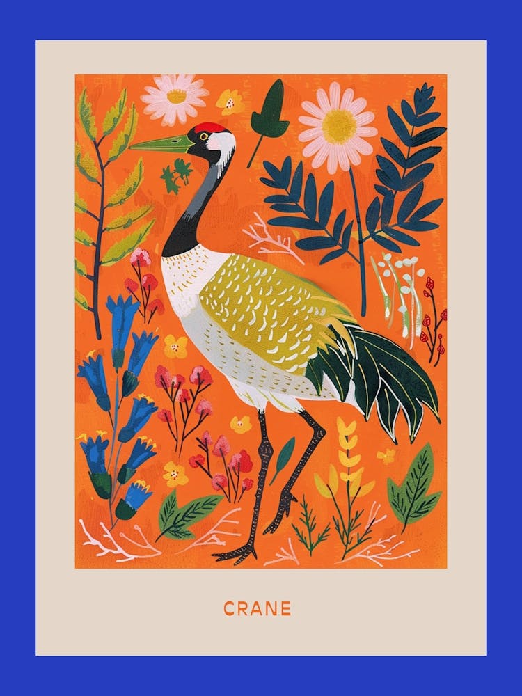 Spring Birds Poster Crane 1