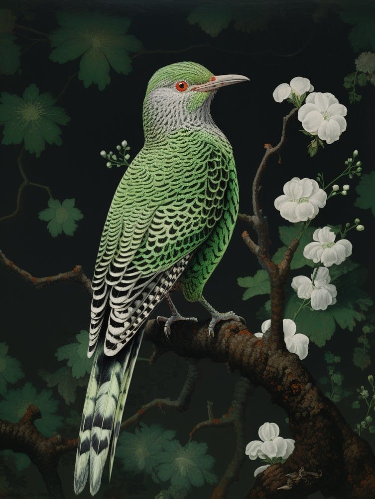 Ohara Koson Inspired Bird Painting Cuckoo 2