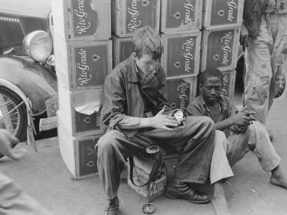 Boys Boots In Market Square, Waco, Texas By Russell Lee