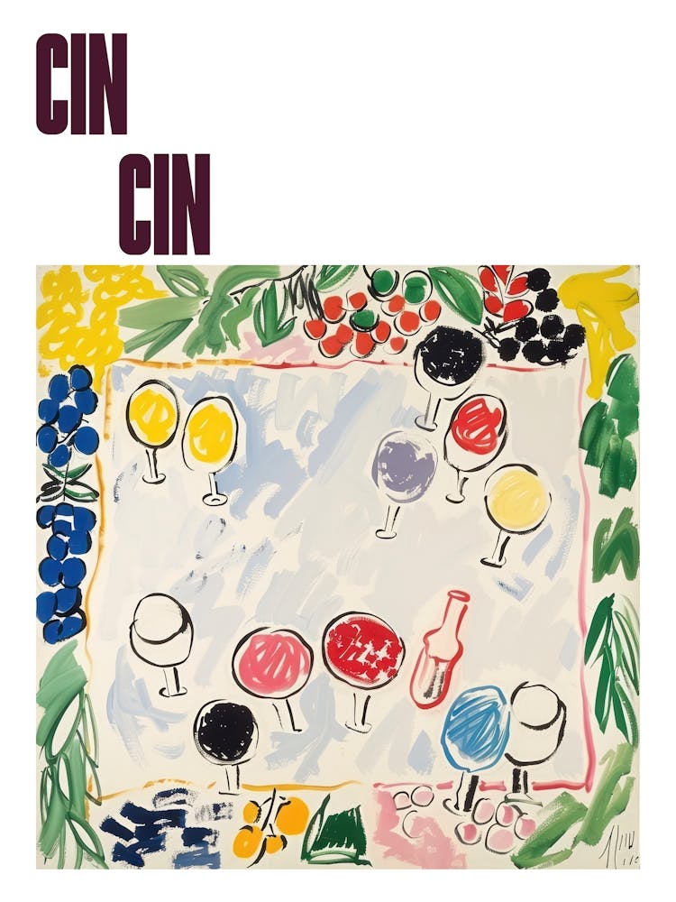 Cin Cin Poster Summer Wine Matisse Style 9