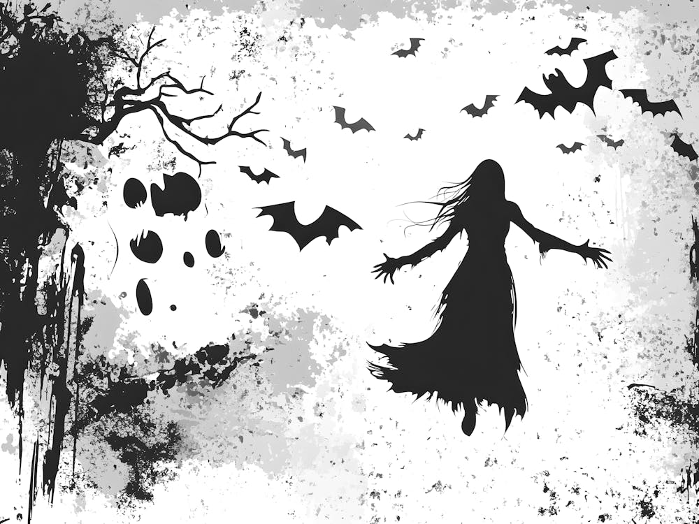 Halloween-Mädchen mit Fledermäusen