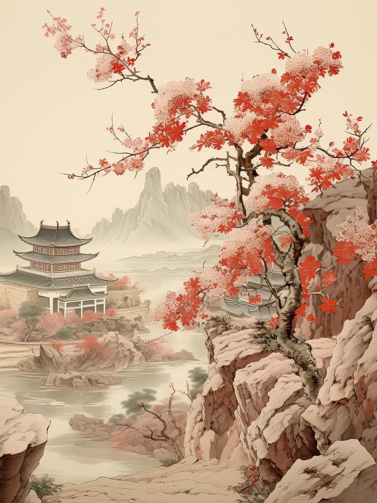 Chinese Plum  Flower Victorian Style 2