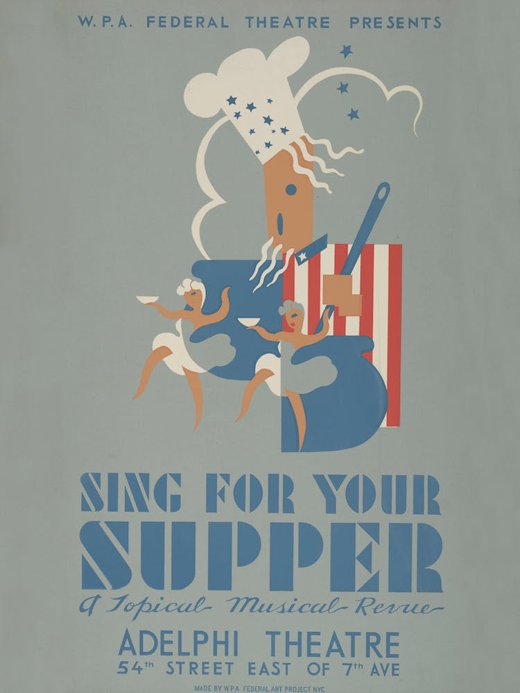 Sing um dein Abendessen Musical-Poster