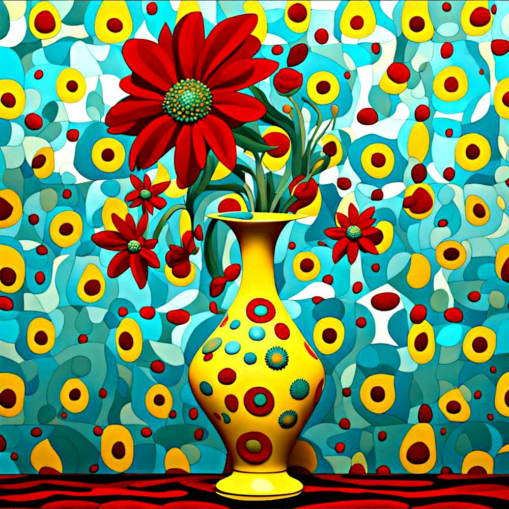 Rot Und Gelb Blumen In Vase 8