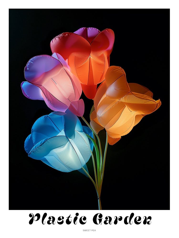 Bright Inflatable Flowers Poster Sweet Pea 1