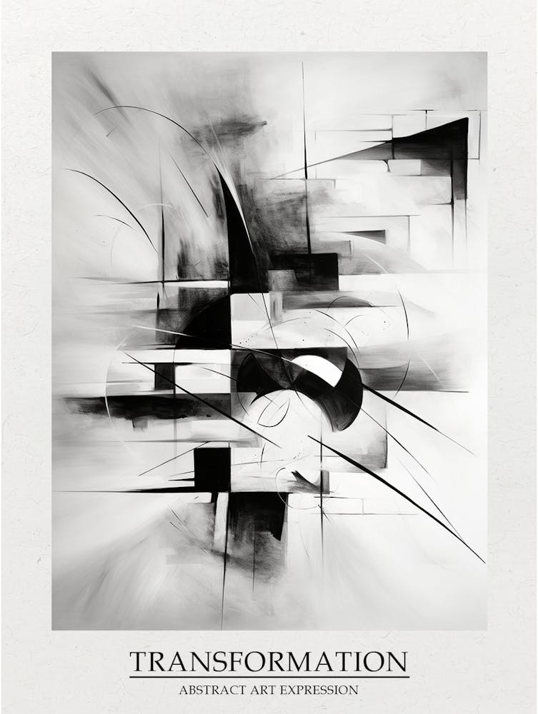 Transformation Abstrakt Schwarz-Weiß 7 Poster