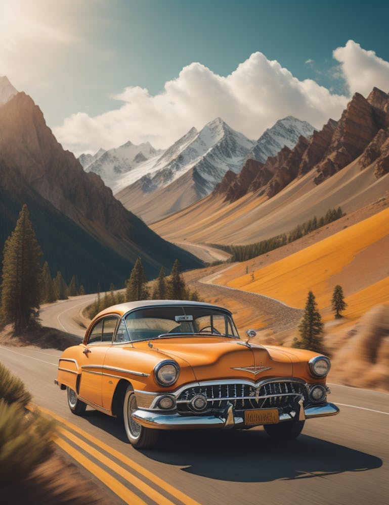 Classic Car On The Road