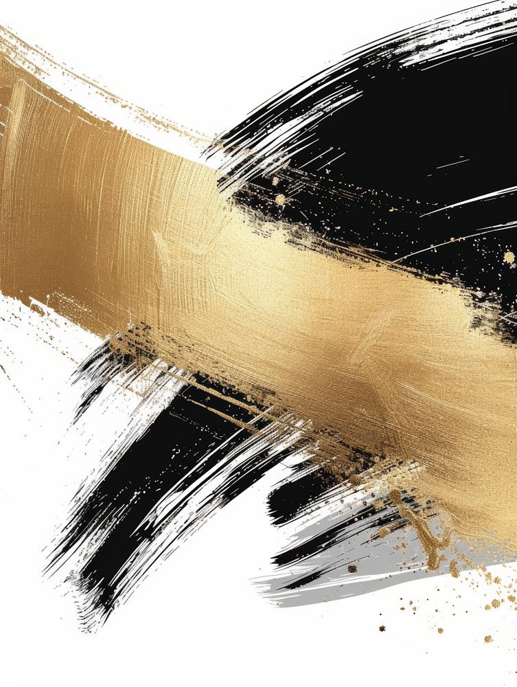 Gold Brush Strokes Canvas Art 1