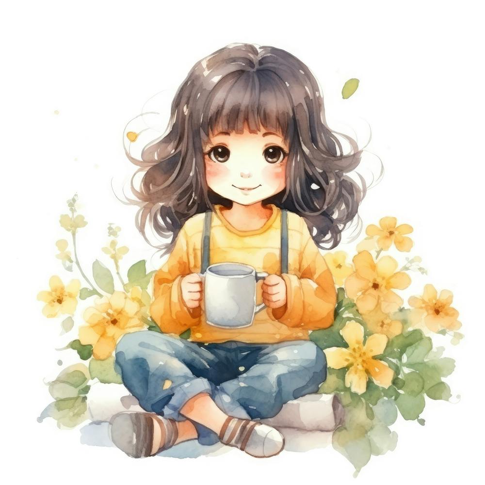 Little Girl With A Cup Of Tea