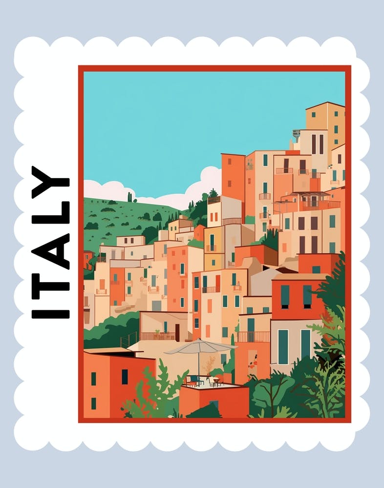 Italy 2 Travel Stamp Poster