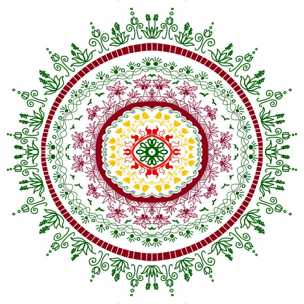 Groovy reggae colours tropical mandala