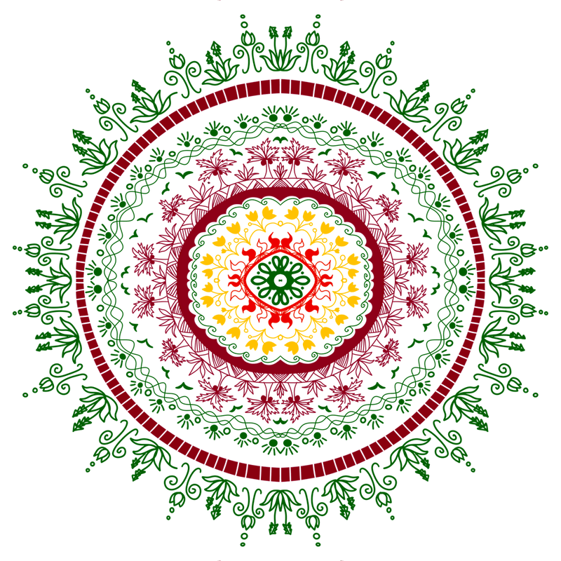 Groovy reggae colours tropical mandala