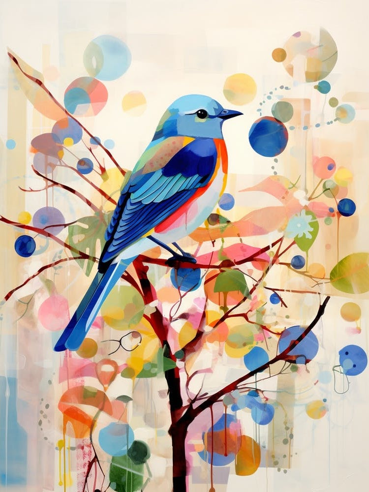 Bird Painting Collage Eastern Bluebird 1