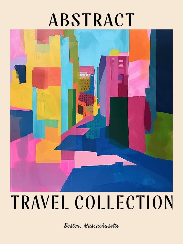 Abstract Travel Collection Poster Boston Massachusetts 3